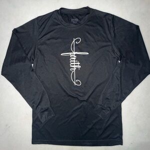 Augusta Sportswear Black Long Sleeve Tee with White Script